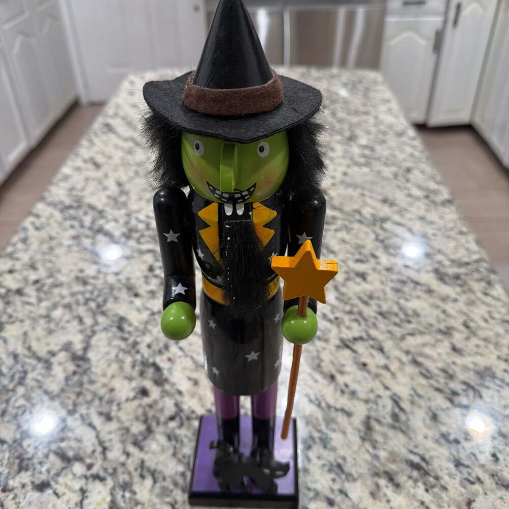 MasterPieces Holiday Witch 15 inch Traditional Wooden‎ Nutcracker Hand Painted.